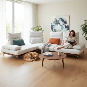 리안 커머드 스윙 코모도 패브릭소파 코너형 스툴미포함, 아이보리, 6인용