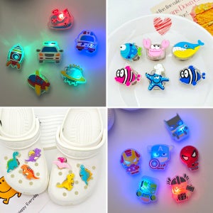 LED 야광 자동차 탈것 자비츠 지비츠 지비추 신발 젤리슈즈 꾸미기 악세사리 파츠 세트