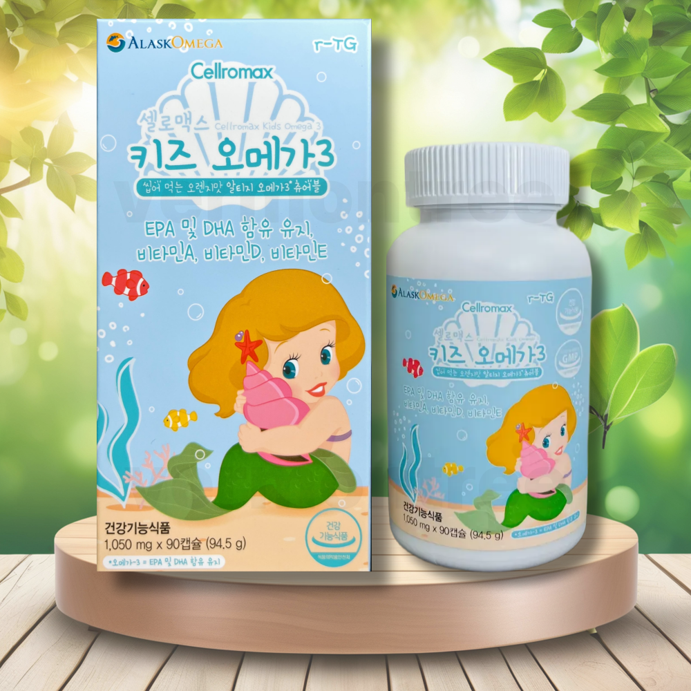 셀로맥스 키즈 오메가3 <b>알래스카오메가</b> EPA DHA 900mg 함유 불포화지방산