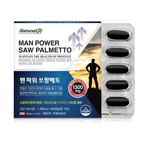 네추럴라이즈 맨파워 쏘팔메토 맨파워비뇨기과 <b>코어업</b> 활기 마칸센 MANPOWER 전립선건강 배뇨<b>개선</b> 잔뇨감완화 남성건강 야뇨감<b>개선</b> 요로건강