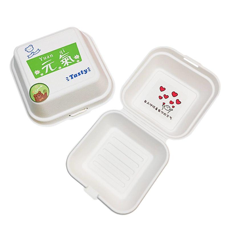 곰돌이 도시락통 포장 <b>직장인</b> 디저트 일회용 50개 용기 화이트 도시락통+에펠탑 매트 100세트 사진과 <b>동일</b>