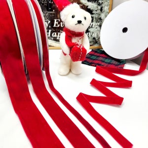양면 국산 벨벳 리본 끈 선물 포장 크리스마스 리본 끈 공예 9미터 빨강 10mm