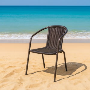 라이프초이스 인조라탄 스틸의자 야외용 카페 테라스 식당 캠핑 농막 공사현장 휴게의자