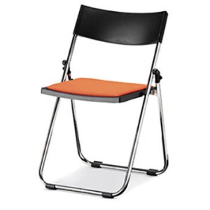 철재 간이 접의자 세미나 병원 사무용 수강용 검정등판 주황천좌판 S-301OR