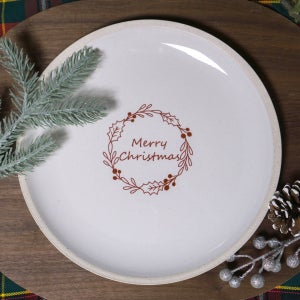 두플레이트 핸드메이드 도자기 크리스마스 접시