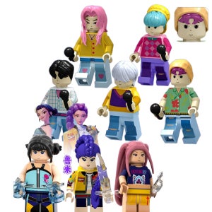 [8종세트] 케이팝 데몬 헌터스 레고 피규어 헌트릭스 사자보이즈 커스텀 미니 피규어 굿즈