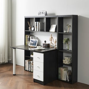 편수책상서랍형+책장 세트 심플 홈오피스 1인 베스트리뷰시 이케아 도마