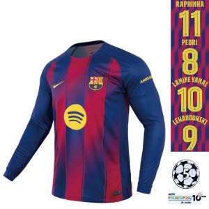 [무료마킹] 25/26시즌 바르셀로나 홈 L/S 유니폼 HJ4611-456