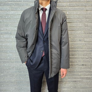 바쏘옴므 2025 프리미엄 구스다운 숏패딩 점퍼형 2컬러 그레이 Z4-UA52 남자패딩코트