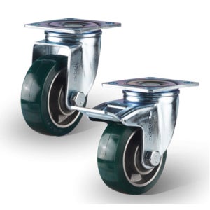 국산 100mm 무소음 우레탄바퀴 지덕산업 중하중 고하중 회전 대차 산업용 캐스터 구루마