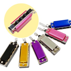 휴대용 목걸이 하모니카 12개세트 미니 악기 체인 액세서리 휴대용 선물 답례품