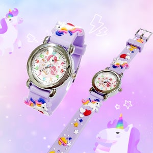 유니콘 아동손목시계 러블리퍼플 어린이 초등학생 디자인