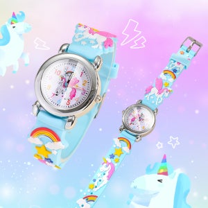유니콘 아동손목시계 블루 어린이 초등학생 디자인