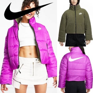 [창고정리] 나이키 NSW 써마핏 리펠 리버서블 여자 양면 크롭 숏패딩 자켓