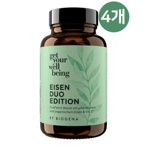 [독일 현지 정품] BIOGENA 철분 듀오 에디션 비타민C 60캡슐, 4개