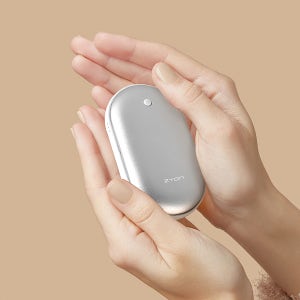 따뜻한 충전식 손난로 휴대용 USB 미니 보조배터리 선물용 전자핫팩 실버 HW150