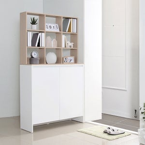 E0자재 중문 파티션 신발장 1000x363x1801, 4단, 일반형 메이플세트 (ST8649)