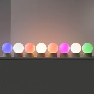 3개 세트 글로거 미니문 침실 테이블 조명 무선 LED 달 무드등, 집들이 선물(9색변환, 밝기조절)