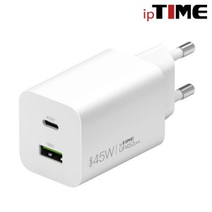 ipTIME UP452 PLUS GaN 45W PD3.0 QC4+ 초고속 2포트 충전기 화이트 (케이블포함)