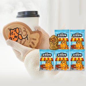 [50매입] 동국제약 굿잠 포켓핫팩 10입 5박스 무직타이거 / 휴대용 미니 핫팩 대용량 일회용 손난로 붕어빵 모양