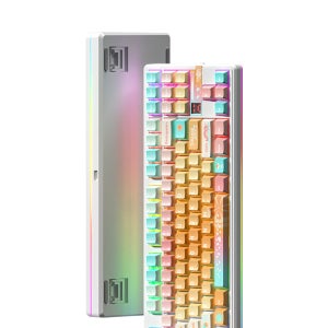 독거미 AULA F87 PRO V2 기계식 키보드 무선 케이밍키보드 초신버전 블루오렌지, 유성아이스크림축