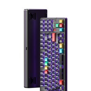 독거미 AULA F87 PRO V2 기계식 키보드 무선 케이밍키보드 초신버전 투명블랙, 유성축