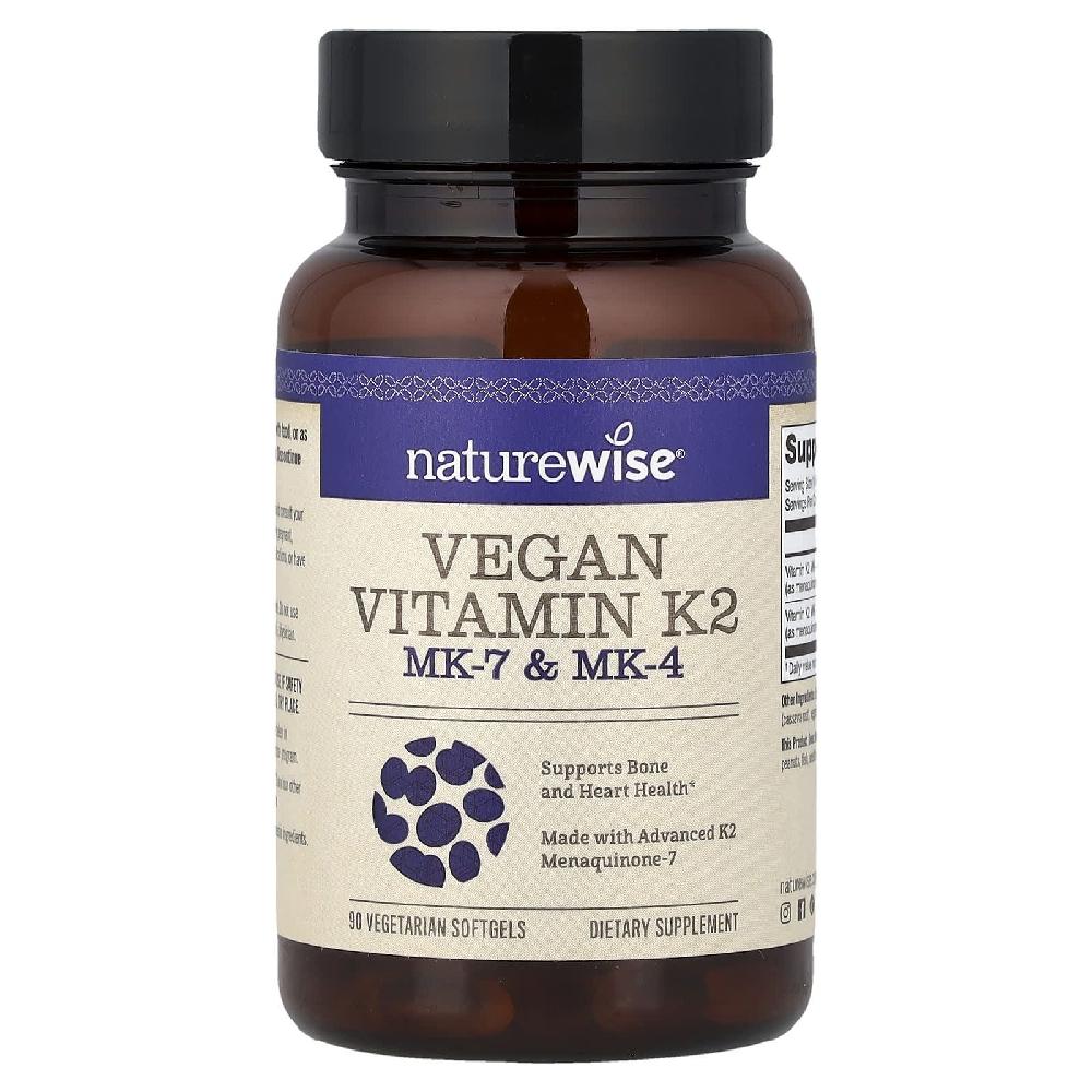 <b>네이처와이즈</b> 비건 비타민K2 Vegan Vitamin K2 MK7 MK4 소프트젤 90정