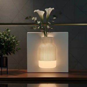 인테리어 조명 화병 액자 꽃병 무드등 모래결 화이트