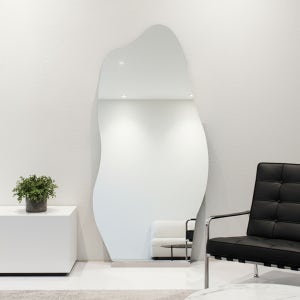 비정형 조약돌 전신거울 프레임리스 KS 은경 와이드 대형 현관 거울 700x1800mm