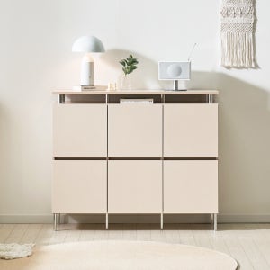 로아 수납장 모듈 다용도 거실 맘마존 (다리형/상판형) 1200, 2단, 크림화이트