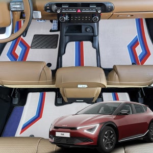 차바라기 더뉴 EV6 페이스리프트 1열+2열+트렁크 라인 디자인 매트 풀세트 카매트