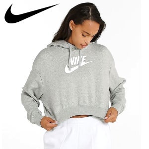 [창고정리] 나이키 클럽 플리스 여성 오버사이즈 크롭 후드 티셔츠
