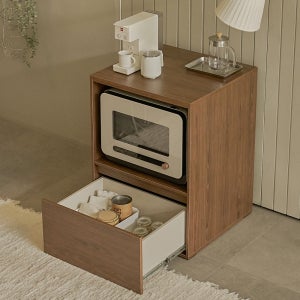 리베나 광폭 전자 렌지대 밥솥 선반 밥통 홈카페 수납장 광파 오븐장 큐커장 600 1단