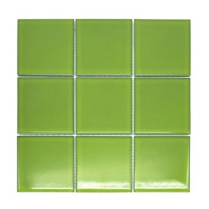 BSM-G101 정사각 키위그린 유광 98x98 자기질 모자이크 타일 화물