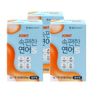 아큐펫 강아지 관절 영양제 노견 슬개골 연골 연어 S 120g, 3개