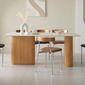 네오 세라온 템바보드 1800 세라믹 사각 식탁 패브릭 의자 6인 세트