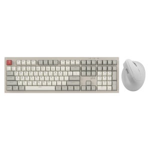 지클릭커 오피스프로 WMK700 사일런스 M 무소음 무선 블루투스 키보드 버티컬 마우스 세트 108 Retro