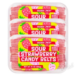 트레이더조 사우어 딸기맛 젤리 벨트 캔디 285gX3개 TRADER JOE’S SOUR STRAWBERRY CANDY BELTS