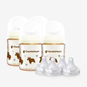 더블하트 PPSU 말띠 젖병 헬로베이비 말랑이 160ml 트윈팩 더블세트 (젖병4개+젖꼭지4입)