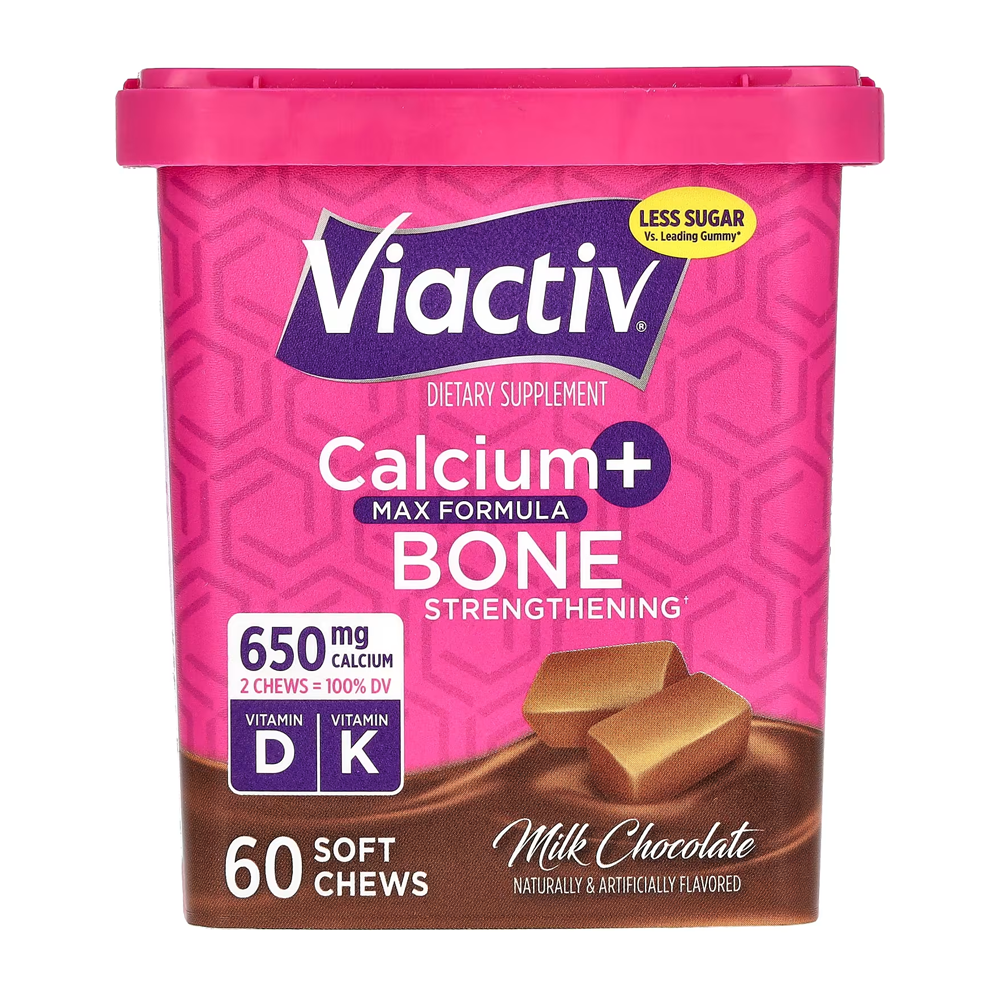 Viactiv 바이액티브 <b>칼슘</b> 본 맥스 포뮬라 <b>밀크</b> 초콜릿 60 소프트츄어