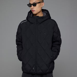 라독 와펜 퀼팅 후드 다운 점퍼