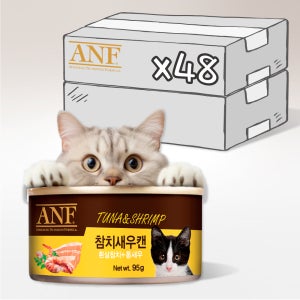 ANF 고양이캔 간식 참치+새우, 95g, 48개