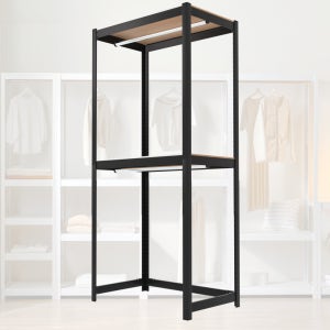 시스템 행거 2단 스피드랙 행가 900 600 1200 mm 국산 옷 거치대 가로 x 폭 깊이 세로 높이 김치냉장고 자리 바닥 없는 고정형 오픈형 장 제작