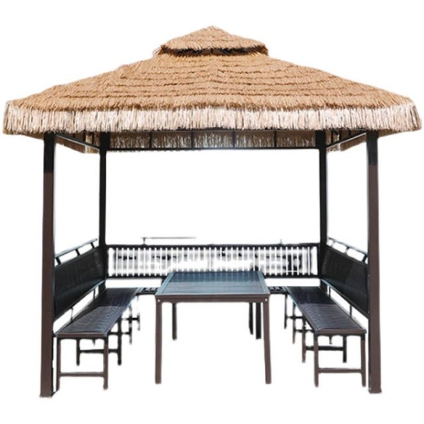 고급형 원두막 <b>정자</b> 캐노피 쉼터 바베큐장 초가집캐노피 야외 3.5x3.5m-짚 지붕