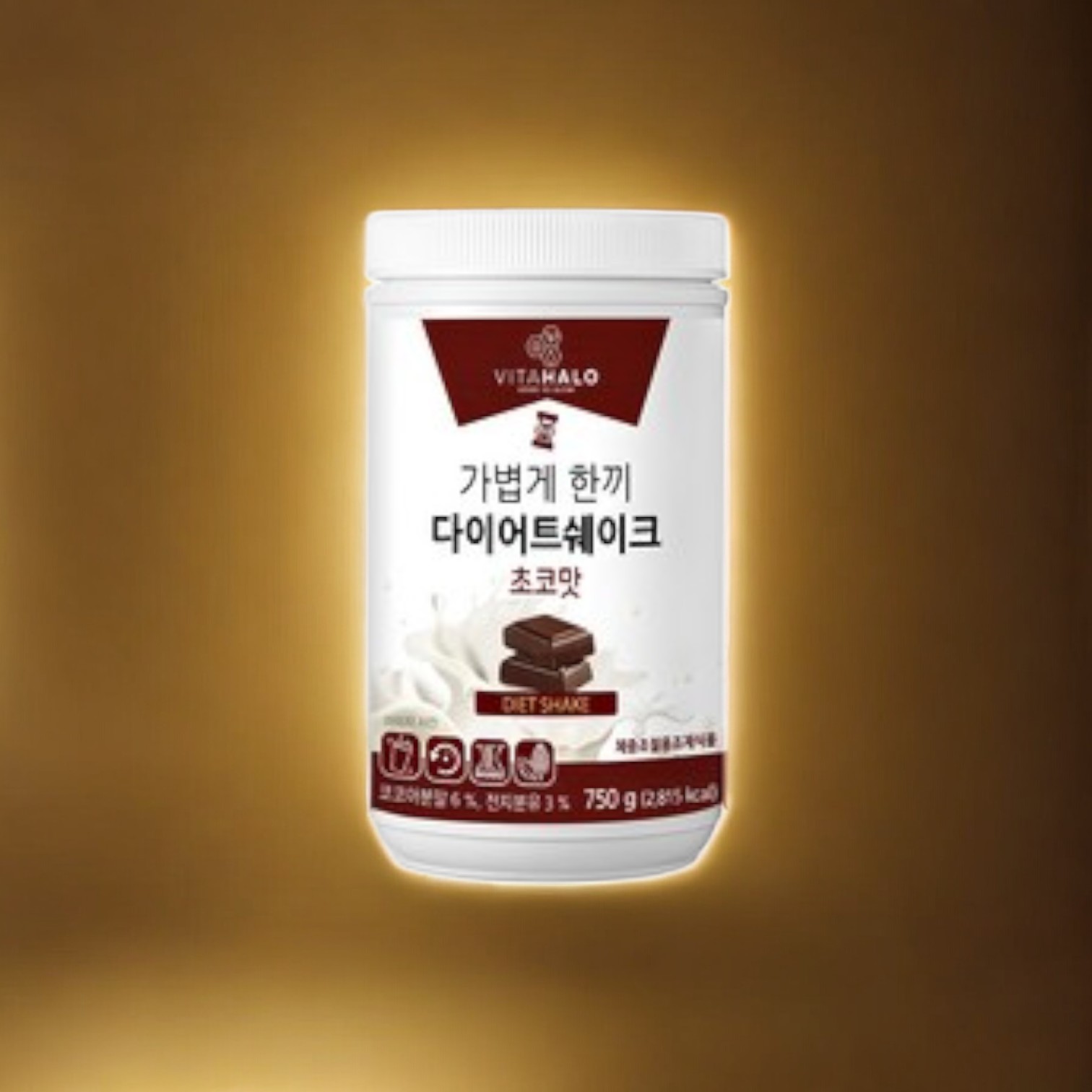 <b>비타할로</b> 가볍게 한끼 <b>다이어트</b> 쉐이크 초코맛 저칼로리 슬림 750g 1개