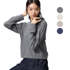 유니클로 니트 워셔블 케이블 후드 478871