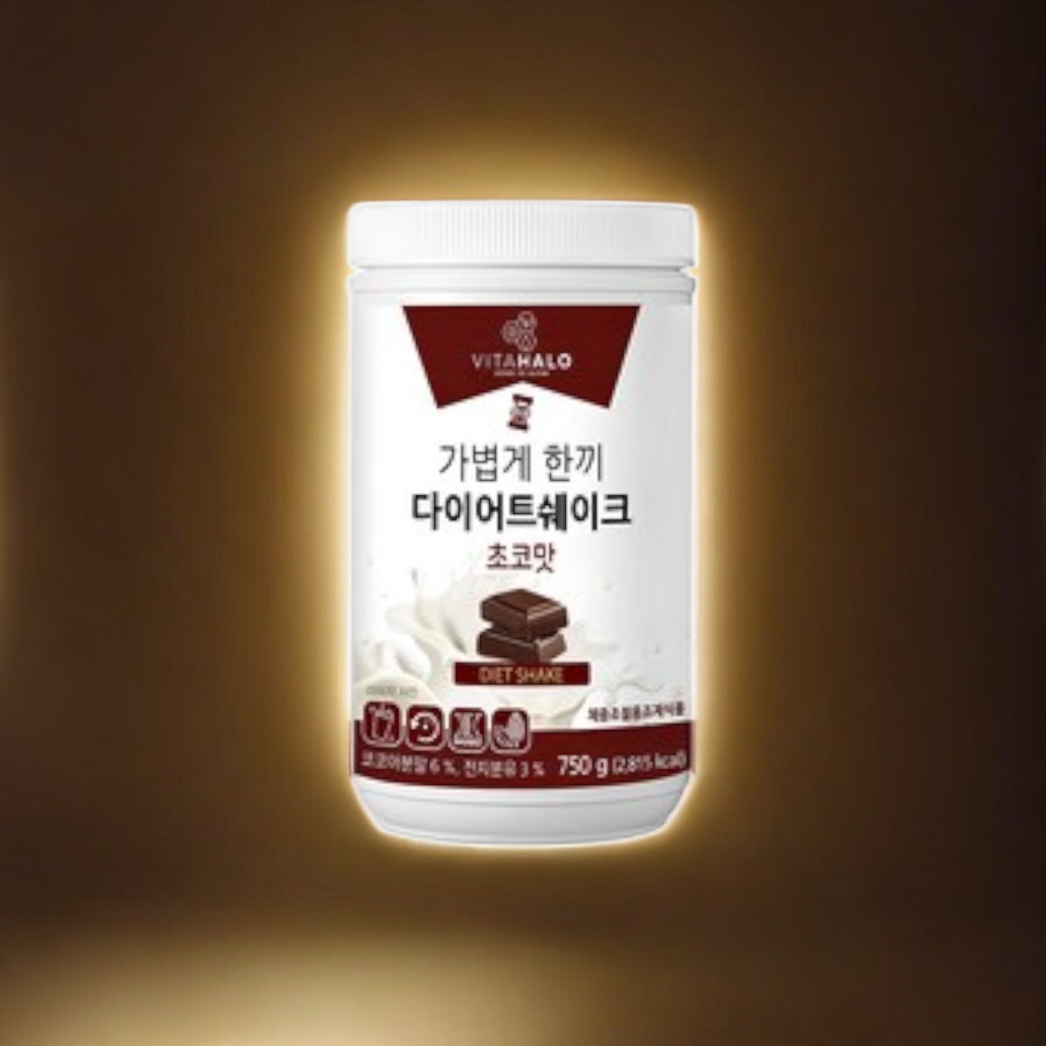 <b>비타할로</b> 가볍게 한끼 <b>다이어트</b> 쉐이크 초코맛 맛있게 저칼로리 750g 2개
