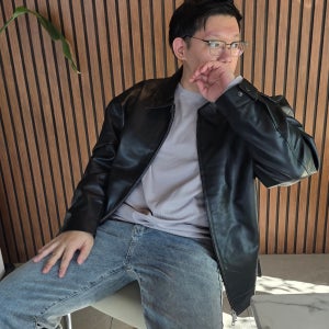 남자 가죽자켓 빅사이즈 오버핏 커플룩 비건레더 자켓 집업 가을 초겨울