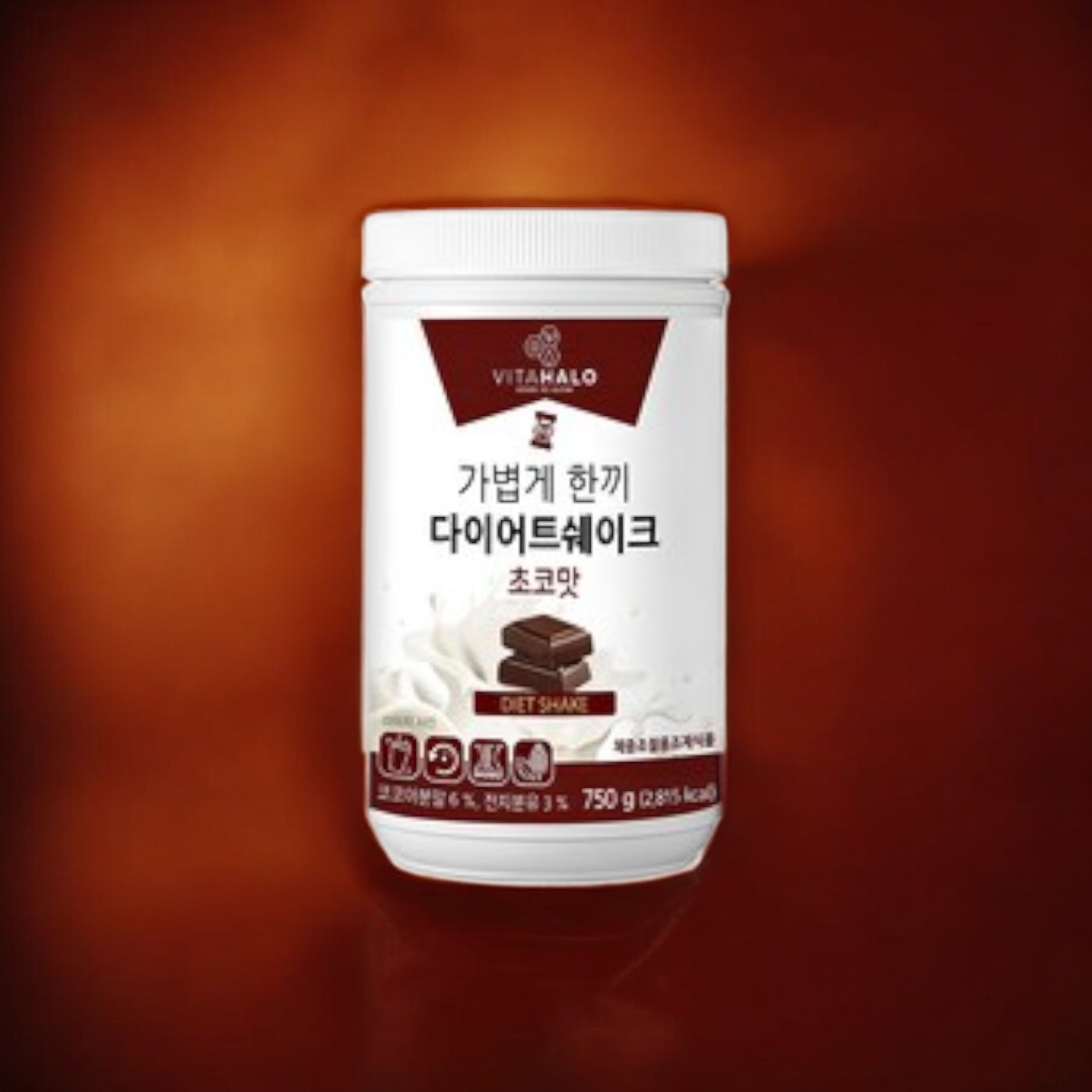 <b>비타할로</b> 가볍게 한끼 <b>다이어트</b> 쉐이크 초코맛 활력충전 포만감 750g 3개