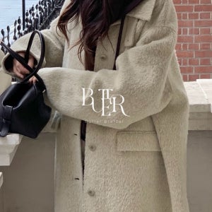 베르가못 더로우 핸드메이드 코트, 알파카 울 롱 하이넥ct 2color